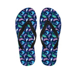 Colorful Dolphin Pattern Print Flip Flops