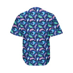 Colorful Dolphin Pattern Print Men's Baseball Jersey
