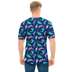 Colorful Dolphin Pattern Print Men's T-Shirt
