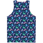 Colorful Dolphin Pattern Print Men's Tank Top