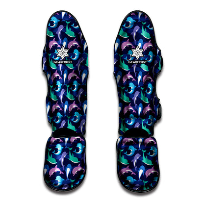 Colorful Dolphin Pattern Print Muay Thai Shin Guard