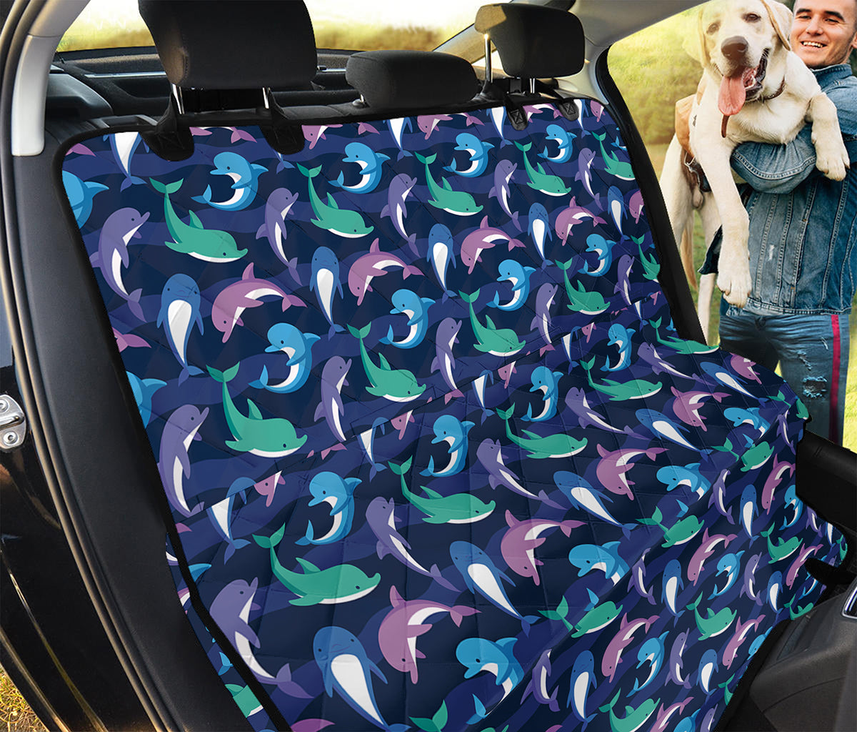 Colorful Dolphin Pattern Print Pet Car Back Seat Cover