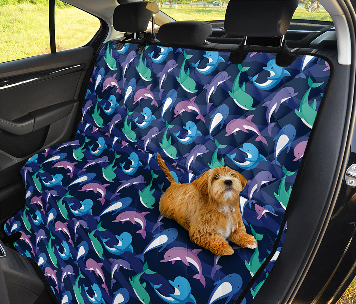 Colorful Dolphin Pattern Print Pet Car Back Seat Cover