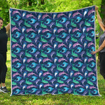 Colorful Dolphin Pattern Print Quilt