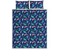 Colorful Dolphin Pattern Print Quilt Bed Set