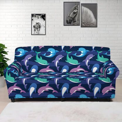 Colorful Dolphin Pattern Print Sofa Cover