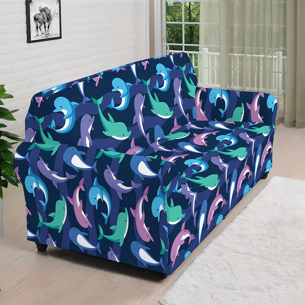 Colorful Dolphin Pattern Print Sofa Cover