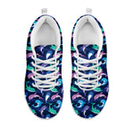 Colorful Dolphin Pattern Print White Sneakers