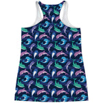 Colorful Dolphin Pattern Print Women's Racerback Tank Top