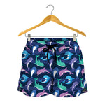 Colorful Dolphin Pattern Print Women's Shorts