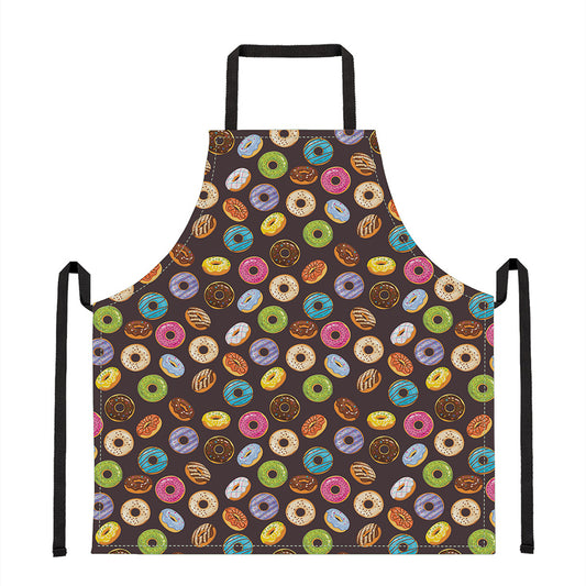Colorful Donut Pattern Print Apron