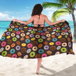 Colorful Donut Pattern Print Beach Sarong Wrap