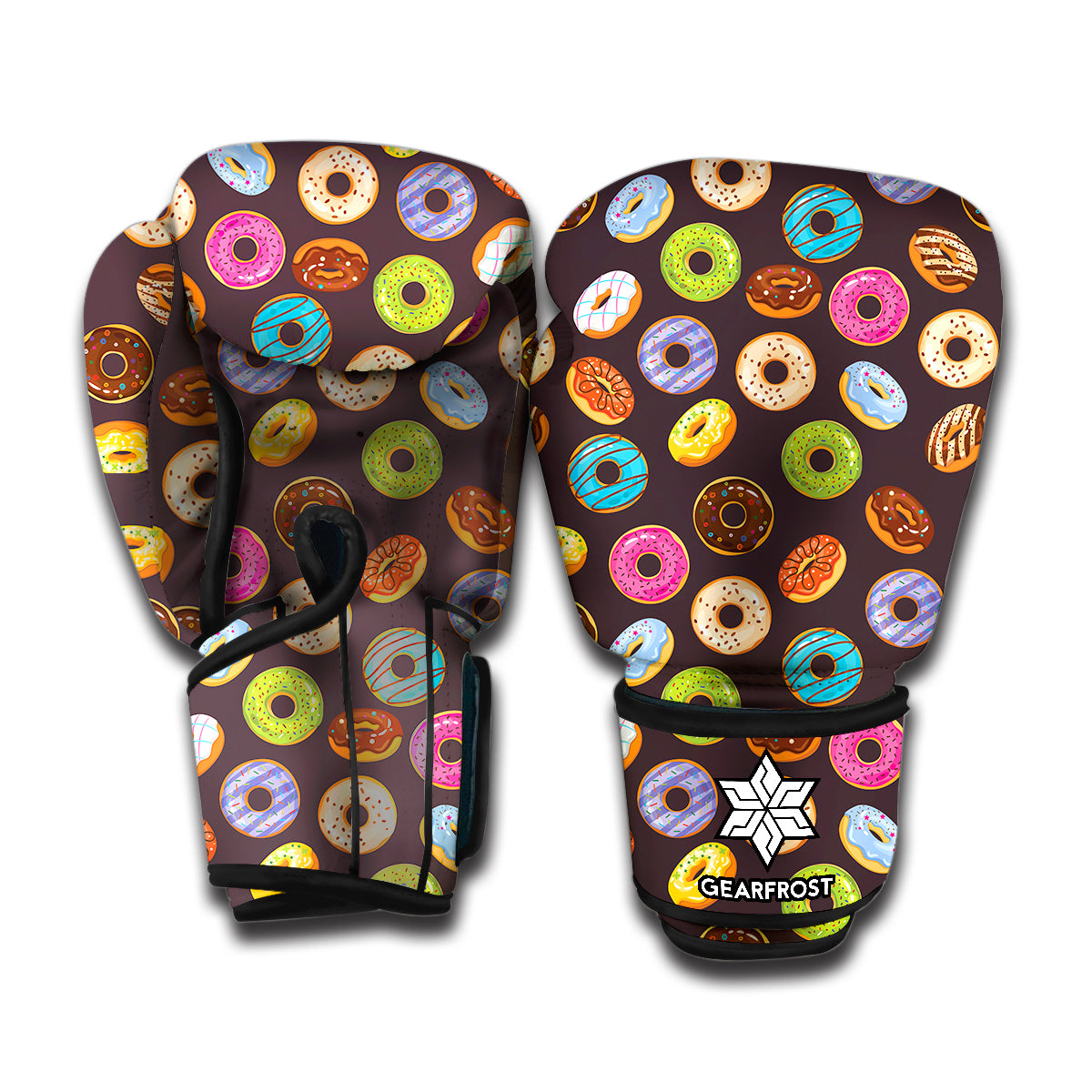 Colorful Donut Pattern Print Boxing Gloves