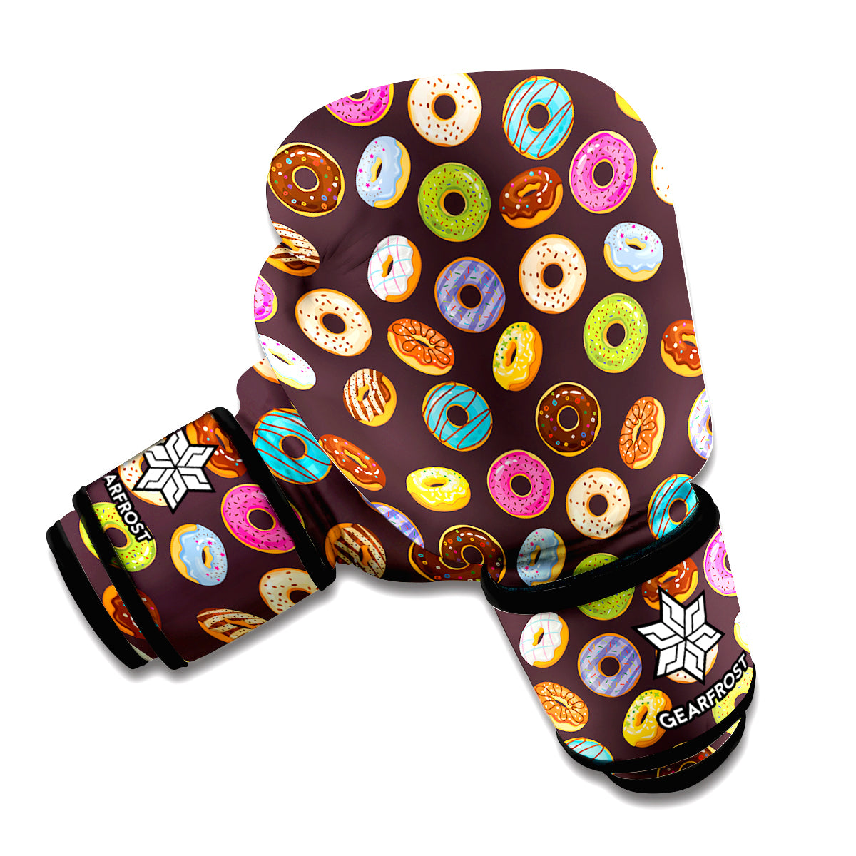 Colorful Donut Pattern Print Boxing Gloves