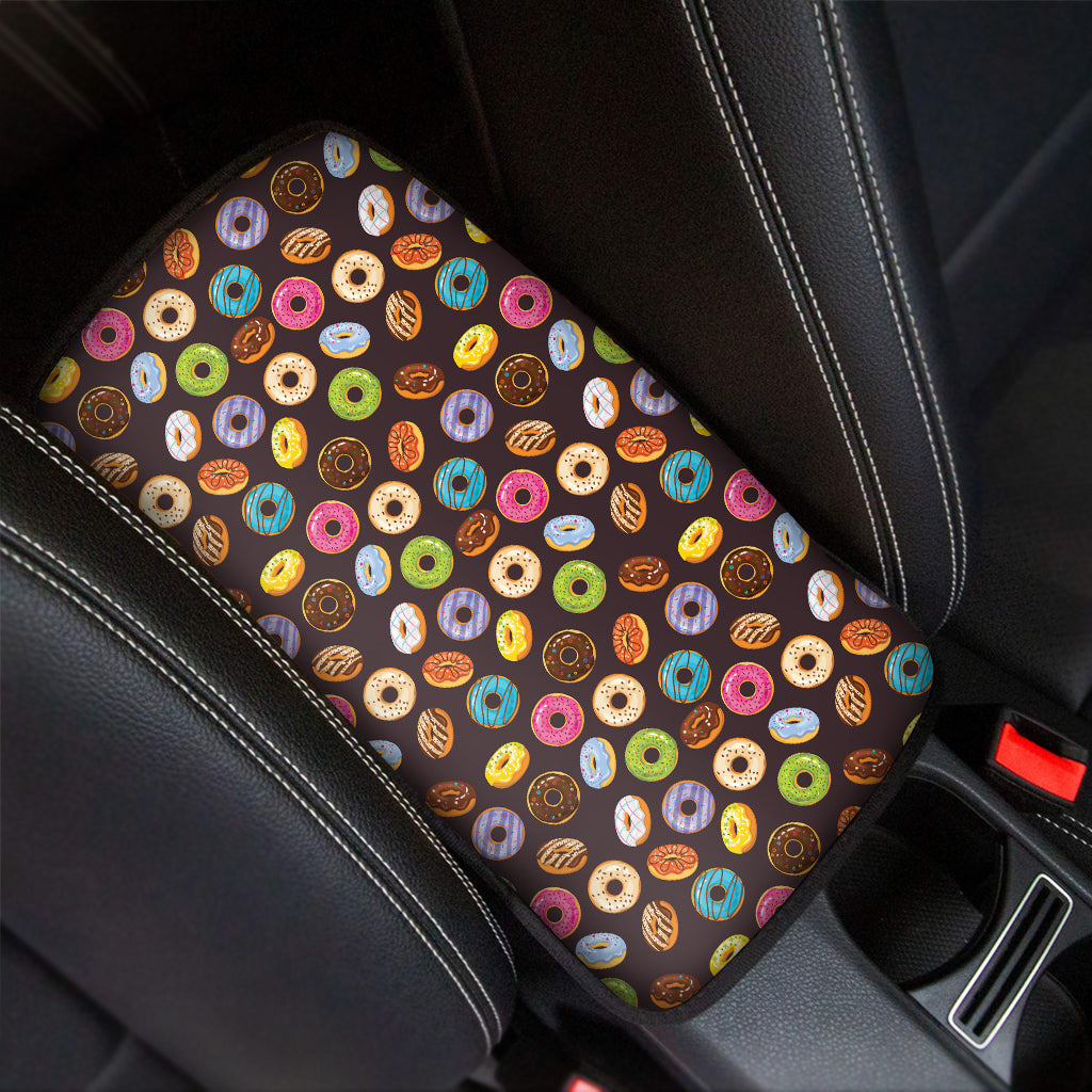 Colorful Donut Pattern Print Car Center Console Cover