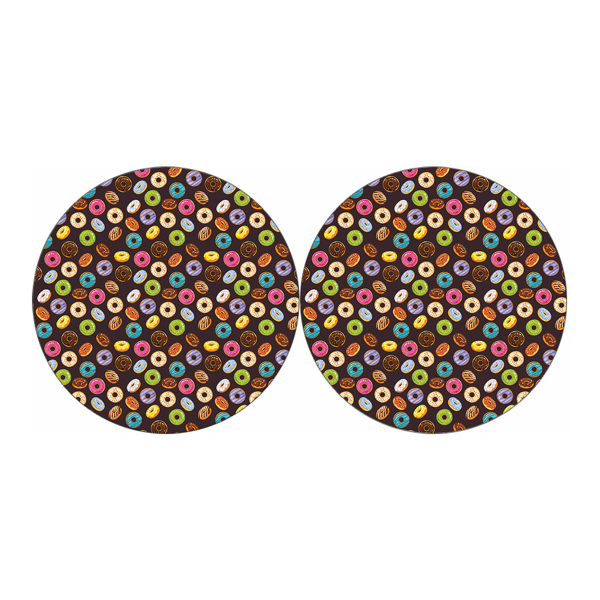 Colorful Donut Pattern Print Car Coasters