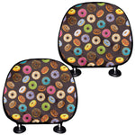 Colorful Donut Pattern Print Car Headrest Covers