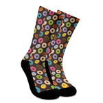 Colorful Donut Pattern Print Crew Socks