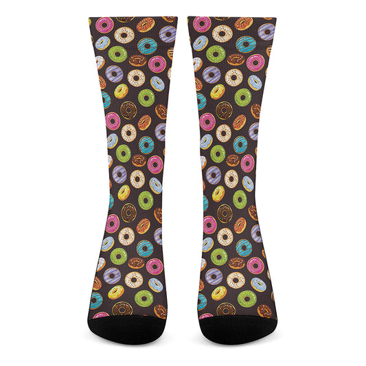 Colorful Donut Pattern Print Crew Socks