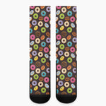 Colorful Donut Pattern Print Crew Socks