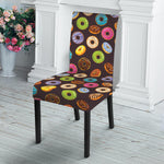 Colorful Donut Pattern Print Dining Chair Slipcover