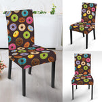 Colorful Donut Pattern Print Dining Chair Slipcover