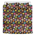 Colorful Donut Pattern Print Duvet Cover Bedding Set