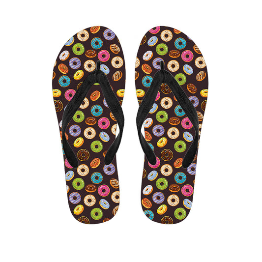 Colorful Donut Pattern Print Flip Flops