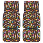 Colorful Donut Pattern Print Front and Back Car Floor Mats