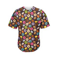 Colorful Donut Pattern Print Men's Baseball Jersey