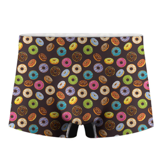 Colorful Donut Pattern Print Men's Boxer Briefs