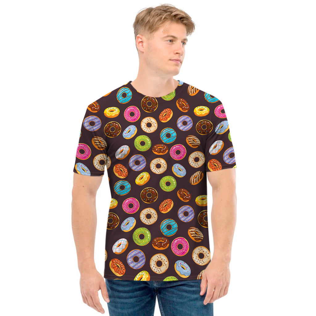 Colorful Donut Pattern Print Men's T-Shirt