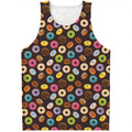 Colorful Donut Pattern Print Men's Tank Top