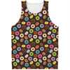Colorful Donut Pattern Print Men's Tank Top