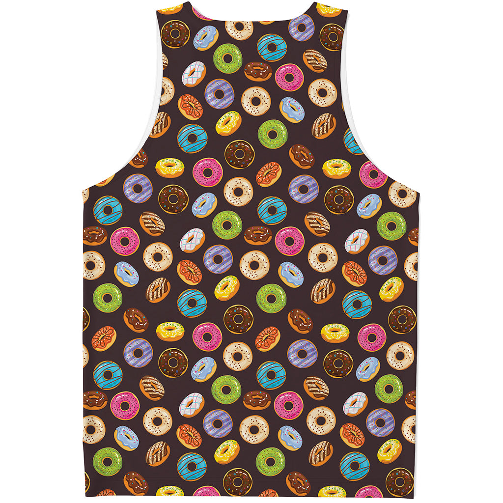 Colorful Donut Pattern Print Men's Tank Top