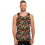 Colorful Donut Pattern Print Men's Tank Top