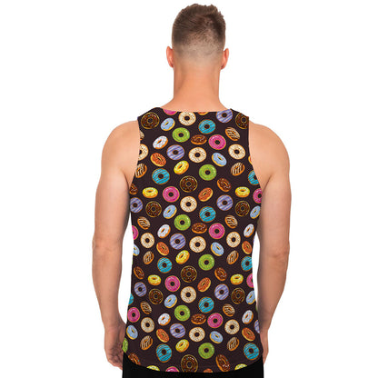 Colorful Donut Pattern Print Men's Tank Top