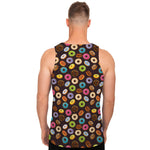 Colorful Donut Pattern Print Men's Tank Top