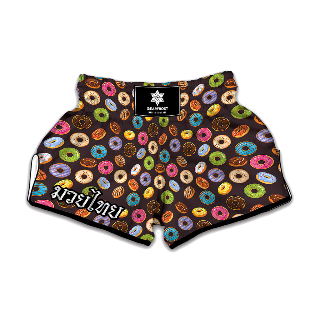 Colorful Donut Pattern Print Muay Thai Boxing Shorts