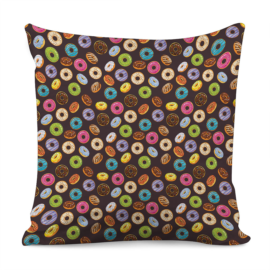 Colorful Donut Pattern Print Pillow Cover