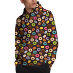 Colorful Donut Pattern Print Pullover Hoodie