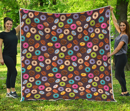 Colorful Donut Pattern Print Quilt