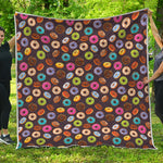 Colorful Donut Pattern Print Quilt