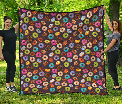 Colorful Donut Pattern Print Quilt