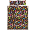 Colorful Donut Pattern Print Quilt Bed Set
