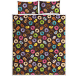 Colorful Donut Pattern Print Quilt Bed Set