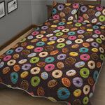 Colorful Donut Pattern Print Quilt Bed Set