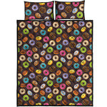Colorful Donut Pattern Print Quilt Bed Set