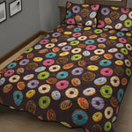 Colorful Donut Pattern Print Quilt Bed Set