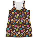 Colorful Donut Pattern Print Women's Racerback Tank Top